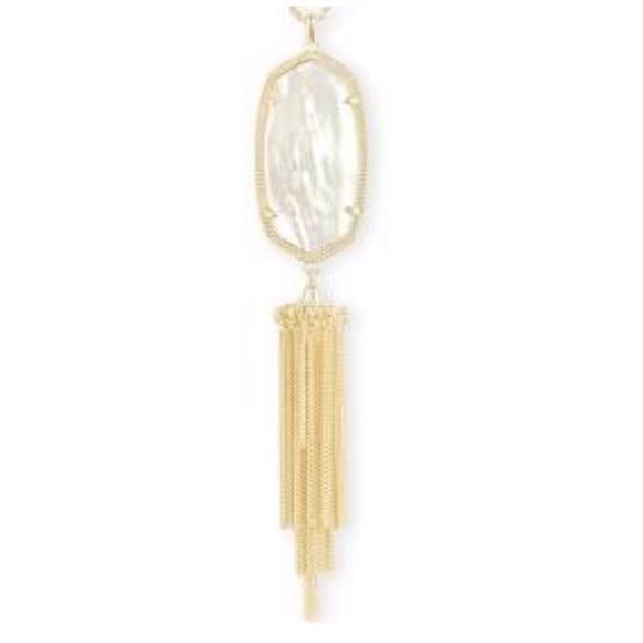 NWT Kendra Scott Gold Rayne Necklace in Ivory MOP! - Picture 2 of 8
